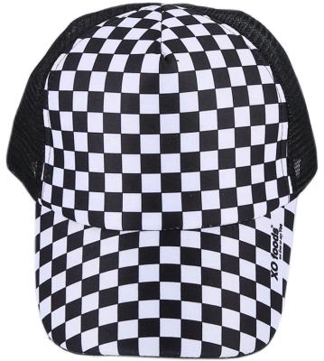 China Verified Customer Fashion Sublimation Printing Trucker Hat Promotional Logo Gingham Hat for sale