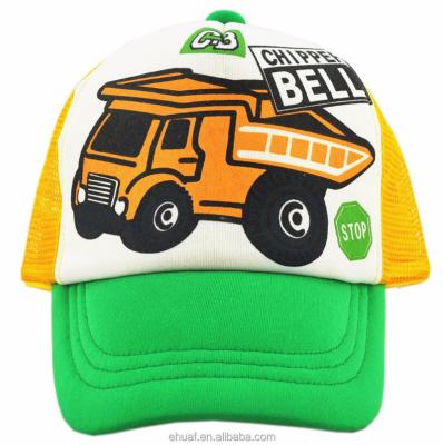 China Custom high quality character summer logo printing kids kids mesh tucker snapback baby hat for sale