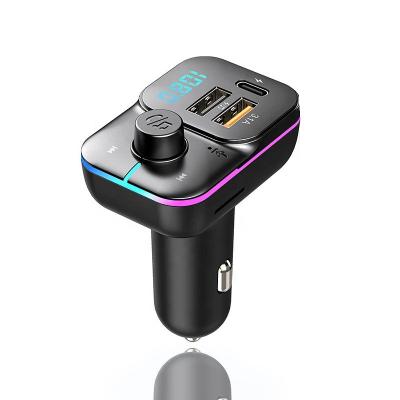 China Multifunctional Colorful Lights FM Transmitter Bluetooth Adapter Radio Stereo Handsfree MP3 Player Dual USB Car Charger for sale