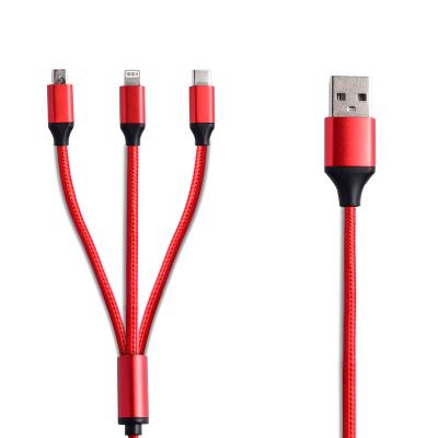 China MP3/MP4 Player 3 in 1 Nylon Braided Multiple Quick-Fill Type Micro USB C Port Connectors Mobile Phones USB Cord Adapter Compatible Tablets for sale