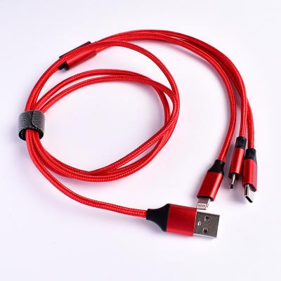 China MP3/MP4 Multi Player 3A Charger Cable Nylon Braided 6 In 1 USB Multi Cable Charger Cord Multi Connector With Type C USB Micro Phone Tablets for sale