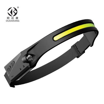 China Portable Waterproof Camping Rechargeable Led Head Lamp Head Lamp Headlight Silicone COB Headlamp Helmet Flashlight For Running Camping for sale