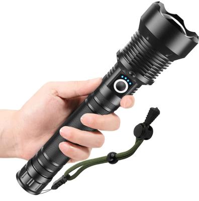 China Zoomable Led Light Powerful Lumens Waterproof Flashlight Torch Flashlight USB Rechargeable XHP70 Super Bright Tactical Torch Flashlight With Zoom for sale