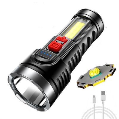 China Convenient Ultra Bright LED Tactical Torch with COB Side Light USB Rechargeable Portable Led Flashlight for Camping and Emergency Use for sale