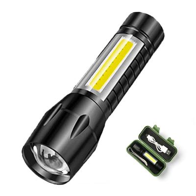 China Zoomable Led Mini Led Flashlight Zoomable Tactical Torch Light Portable Rechargeable Ultra Bright Torch With Long Range For Outdoor Camping for sale