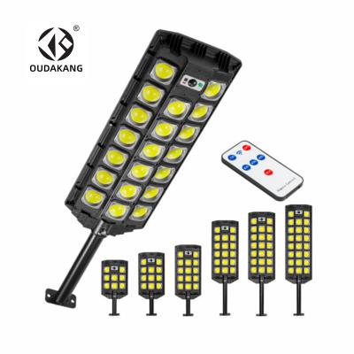 China Super Bright ROAD Road Lighting Remote ControlSensor Waterpoof Ip65 Motion Light All In One Outdoor Solar LED Street Light With Poles for sale