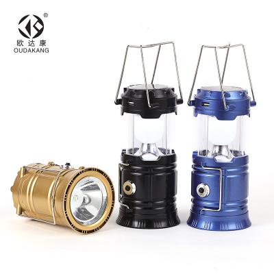 China Retro Mini Outdoor Waterproof Solar Handheld Lantern Outdoor Rechargeable Folding Portable Camping Lamp for Increase Fishing for sale