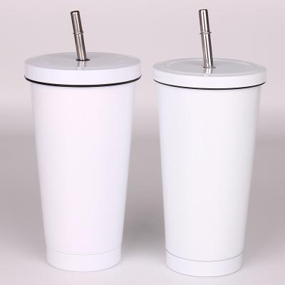 China New Viable Vacuum Cup 17oz Double Tumbler Wall Stainless Steel Vacuum Straw Thermal Cups Coffee Mugs Sublimation for sale