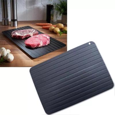 China Viable Magic Thawing Dish for Quickly Defrosting Tray Nonstick Aluminum Meat Fish Dish Panel Defrosting Tray for Frozen Food for sale