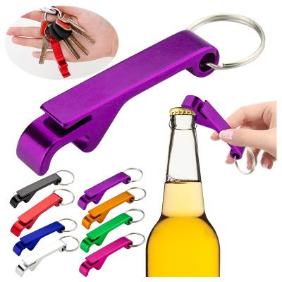 China Custom Logo Laser Eco-Friendly Metal Aluminum Alloy Portable Pocket Beer Kicker Opener Keychain 3 in 1 Bottle Opener Key Chain for sale