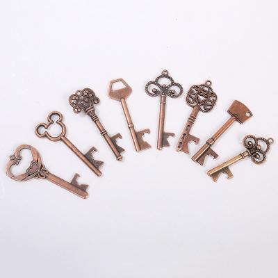 China Viable Wholesale Cheap Fake Beer Key Bottle Opener Vintage Antique Pendant Party Supplies for sale