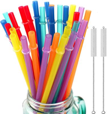 China 24mm Reusable Colorful Viable PP Straw Bpa Free Plastic Wedding Party Drinks Food Grade Stainless Steel Straw Cleaning Brush for sale