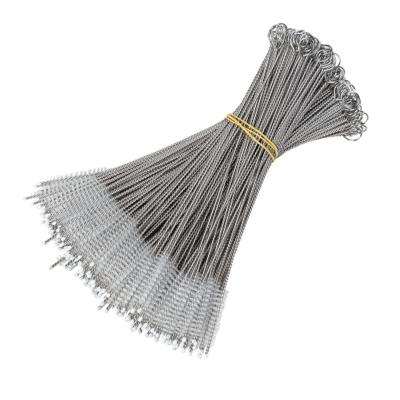 China Drinking Pipe Stored Straw Brushes Brush Cleaner 17cm 20cm 23cm Stainless Steel Straw Cleaning Reusable Washing Brush Cleaner for sale