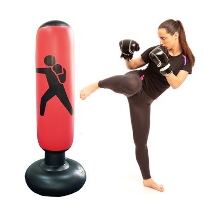 China Martial Arts Boxing New Custom Inflatable PVC Boxing Column Fitness Boxing Stand Indoor Vertical Border Boxing Sandbag For Sale for sale