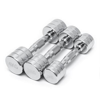 China Wholesale Custom Logo Durable Top Grade 1kg To 100kg Chrome Stainless Steel Dumbbell for sale