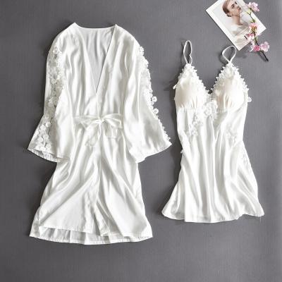 China QUICK DRY Manufactures Direct Selling Competitive Price 2 Piece Woman Silk Pajama Set for sale