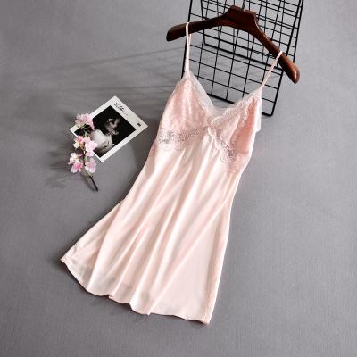 China New Arrival Simple Design Suit QUICK DRY Hot Selling Elegant Silk Pajamas And Long Nightgowns for sale