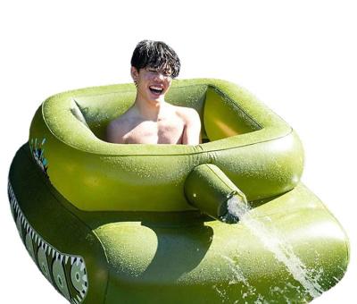 China Durable High Quality Inflatable Tank Squirt Gun Summer Diving Equipment Inflatable Army Tank Pool Float For Kids Teens Adults for sale