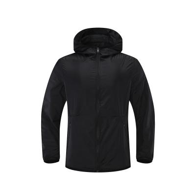 China OEM Service Breathable White Wholesale Hight Quality Black Custom Logo Jacket Zipper Up Coat Men's Casual Lightweight Windproof Hooded Sportswear for sale