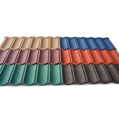 China UV Resistant French Tile-Sheet-Roofing-Profile Roofing Tile Color Stone Coated Metal Roof Tile for sale