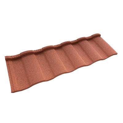 China Light Red Stone Coated Wholesale Corrugated Metal Roofing Sheet , Eaves Tiles Metal Roofing Material for sale