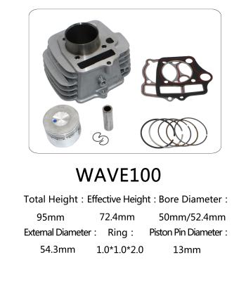 China Honda Series Motorcycle Cylinder Kit , 4 Stroke Single Cylinder Kit For Wave 100 for sale