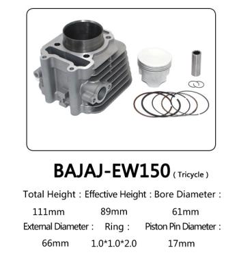 중국 세발자전거 엔진 오토바이 실린더 장비는 150cc 수용량 Bajaj-EW150를 분해합니다 판매용