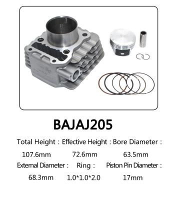 중국 피스톤, 피스톤 링을 가진 인도 모형 Bajaj 205 오토바이 실린더 장비 판매용