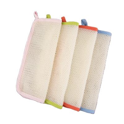 China EXFOLIATE Bath Nylon Soft Tissue Massage Weave Washcloth Face Double Sided Exfoliating Body Exfoliating Cloth for sale