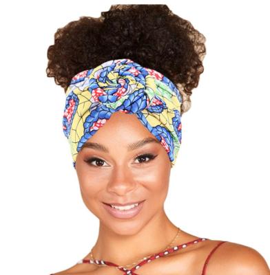 China African European and American Style Headband Boho Print Headband Yoga Elastic Headband Twisted Knot Turban Headwrap for sale