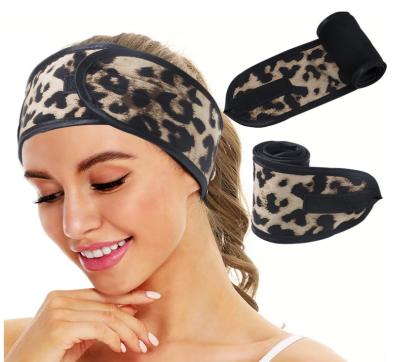 China Spa Daily Life Facial Adjustable Stretch Hairband Thick Hair Band With Magic Band Yoga Sports Headband For Face Wash Makeup for sale