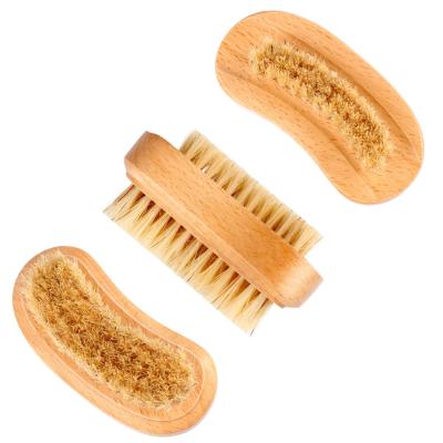 China All Natural Wood and Bristle Nail Finger Brush Hand and Foot Tool Scrubber Brush for Nail and Toenail Cleaning Cuticle for sale