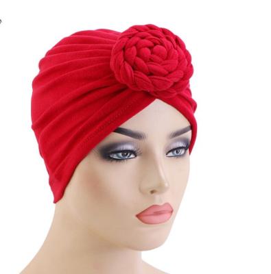 China European and American style Pre-tied tie pleated Muslim Headwrap sleep hair loss head scarfs hood skull cap headwear for women and girls for sale