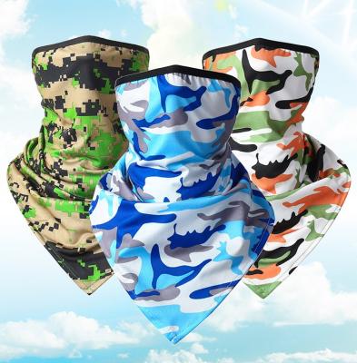 China Outdoor Activities Unisex Face Bandana With Ear Loops, Sun Protection Triangle UV Scarf To Increase Cycling Motorcycle for sale