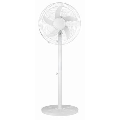 China 15m summer top sale classic color 5 blades pedestal high wind 220V AC white bottom circle cool wind air stand fan for sale