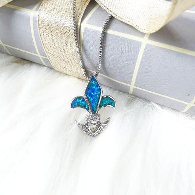 China Nickel Free and Lead Free Wholesale Tasty Jewelry 925 Sterling Silver Anchor Opal Necklace Women for sale