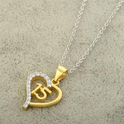 China Nickel Free And Lead Free Factory Fashion Wholesale Gold Plated Necklace 14K Over Silver Heart Necklace for sale