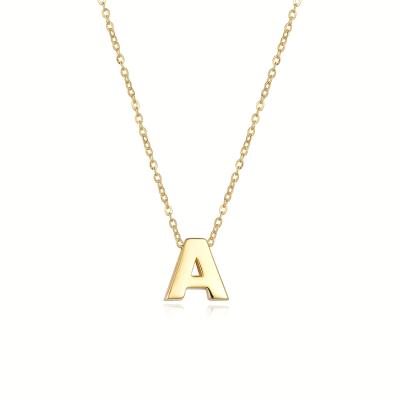 China advance & nickel & Chrome Free Gold Plated Handmade 925 Sterling Silver A Letter Pendant Name Monogram Initial Necklace for sale