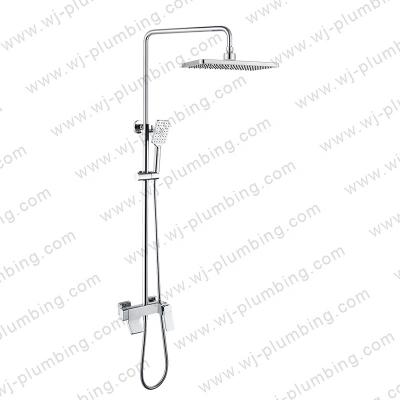 China Without Sliding Bar Modern Hot Sale Bathroom Wall Mounted Bath Rain Shower Set 304 Stainless Steel Bathroom Shower Set Shower Head for sale