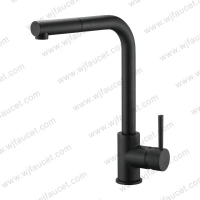 China Pull Out Single Hole Spray UPC Single Hole Handle Matte Black Pull Out Kitchen Faucet Faucet Faucets for sale