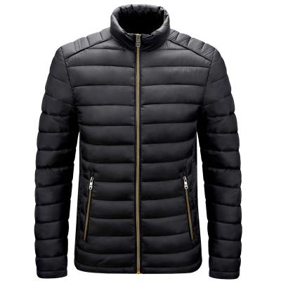 China 2022 Autumn Winter Black Puffer Down Jacket Windproof Men Fashion Stand Collar Front Zipper Jacket For Young Lightweight for sale