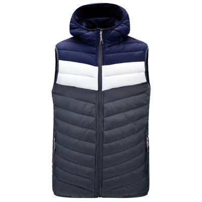 China Wholesale Warm Outdoor Hooded Windproof Men's Winter Sleeveless Jacket Windproof Down Vest for sale