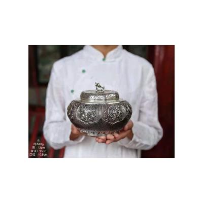 China Viable Customizable Illustration Involving Extraordinarily Auspicious Eight Tea Storage Vat Treasure Tea Tank for sale