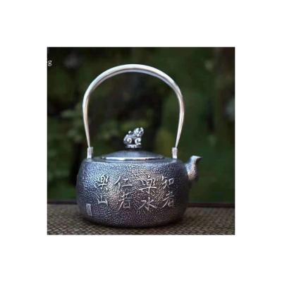 China Sustainable Fine Crafts Tea Sets Hand-Carved Gifts For Seniors Silver Buffalo Durable Kettles for sale