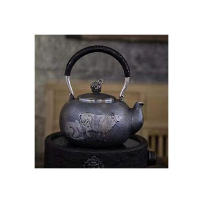 China Viable Handmade Custom Silver Pot Portable Teapot For Direct Tea Making With You Niu Tu Kettle for sale