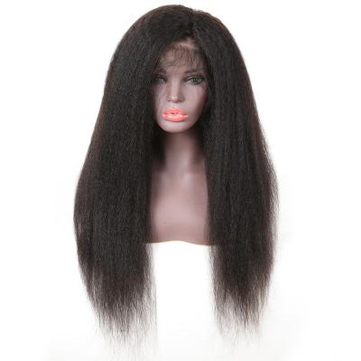 China Body Wave 100% Natural Kinky Straight Real Human Hair Full Lace Wig Vendor for sale