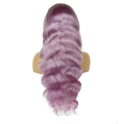 China Body Wave Wholesale Rainbow Dark/ Light Purple Lace Front Wig,Cosplay Ombre Purple Human Hair Wig,Remy Hair Lace Front Purple Wig for sale