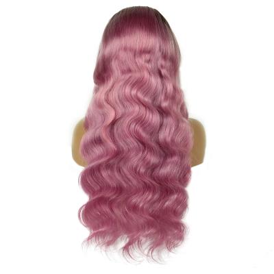 China Body Wave Wholesale 9a Brazilian Hair Hd Lace Front Wigs Deep Body Wave Swiss Lace Ombre Purple Human Hair Wig Black Root for sale