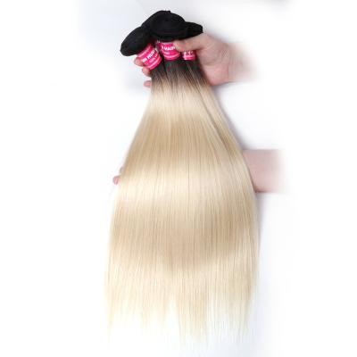 China Kinky Curl No Shedding Human Hair Bulk Straight Brazilian Hair Bundles 1b/613# Honey Blonde Human Hair Bundle for sale