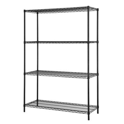 China 4 Tiers Eco-Friendly Commercial Durable Wire Mesh Shelf Decorative Metal Wire Storage Shelving Shelving for sale